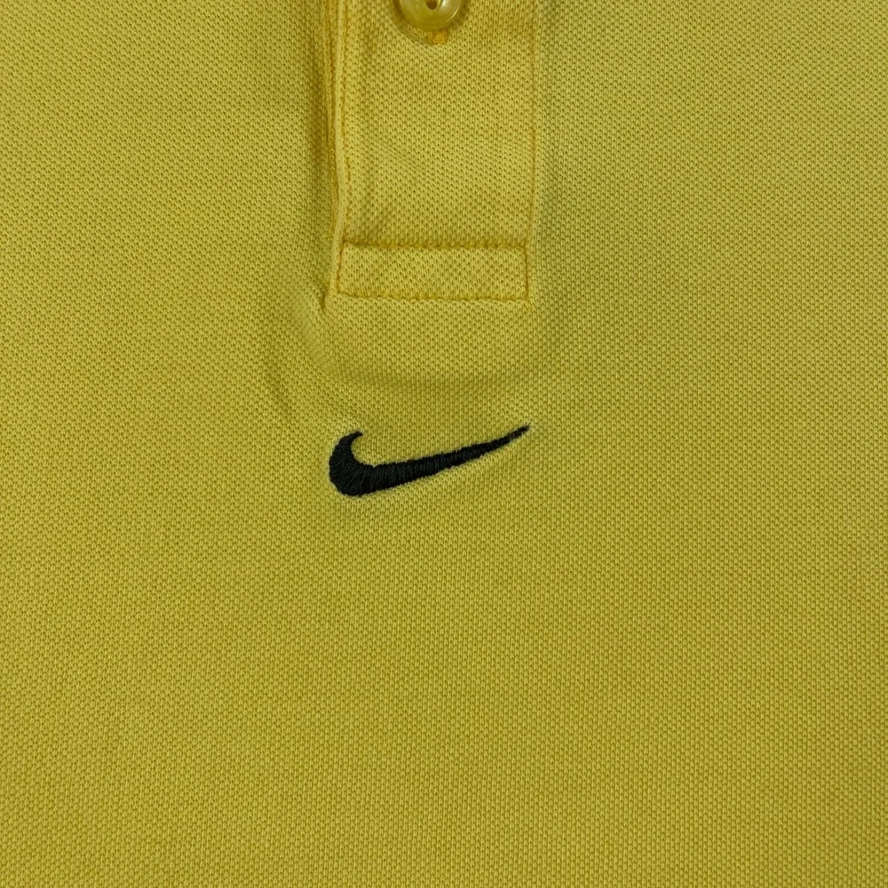 Nike Mens X-Large Yellow Polo Shirt Center‎ Swoosh
